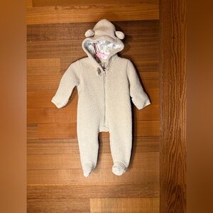 Chickpea Sherpa Bear Hooded One-Piece | Size 0-3M